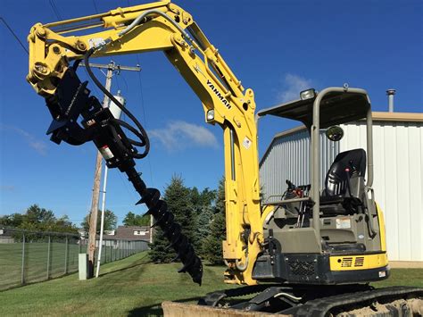 horizontal augers for mini excavators|mini excavator post hole digger.